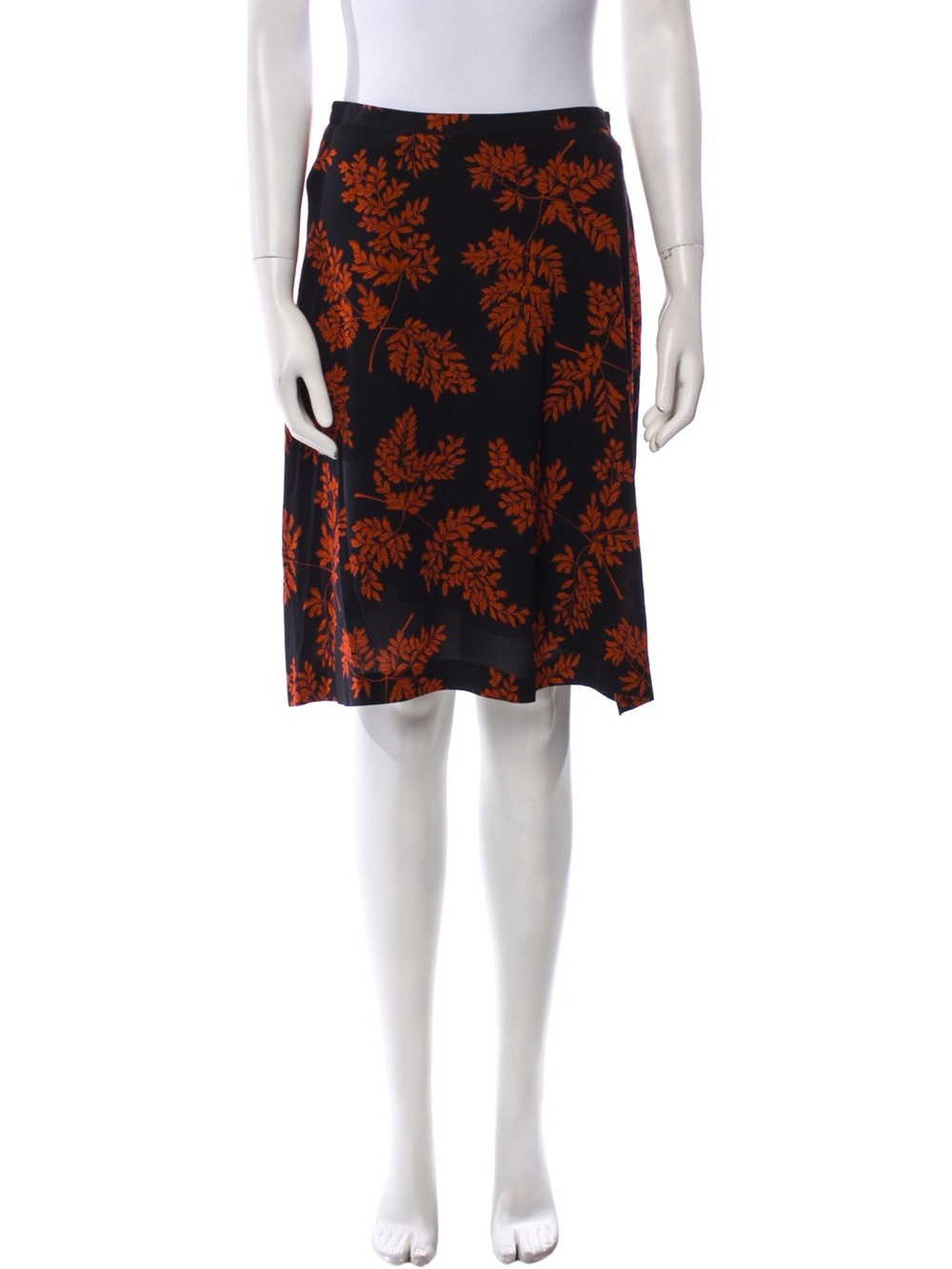 Dolce & Gabbana Silk Skirt with Orange Botanical Print